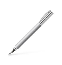 FABER-CASTELL Ambition Fountain Pen, Stainless Steel (M)