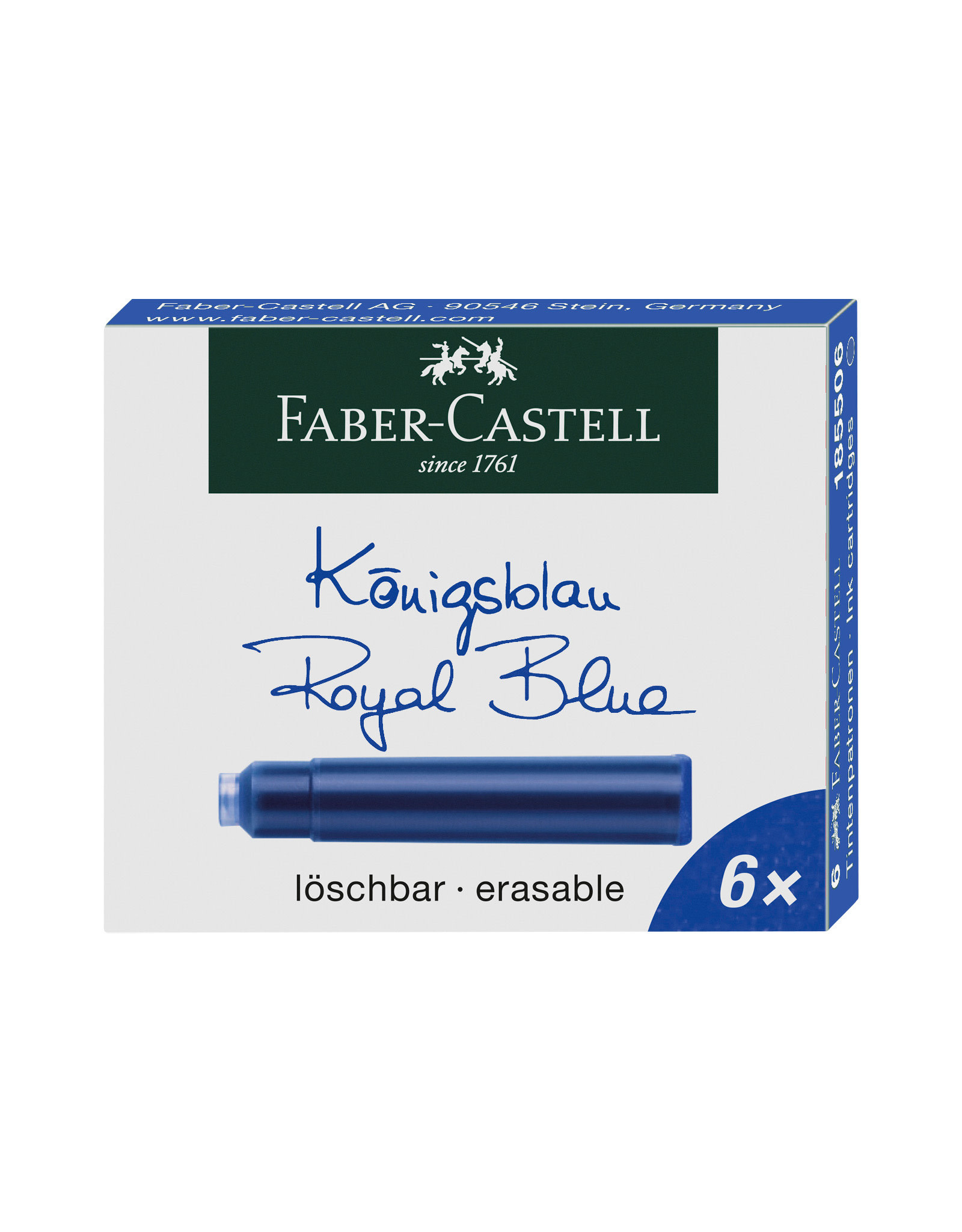 Faber-Castell Ink Refills, Royal Blue, Set of 6