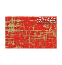 Black Ink Gold Brush On Regal Red 20"x30" Decorative Paper