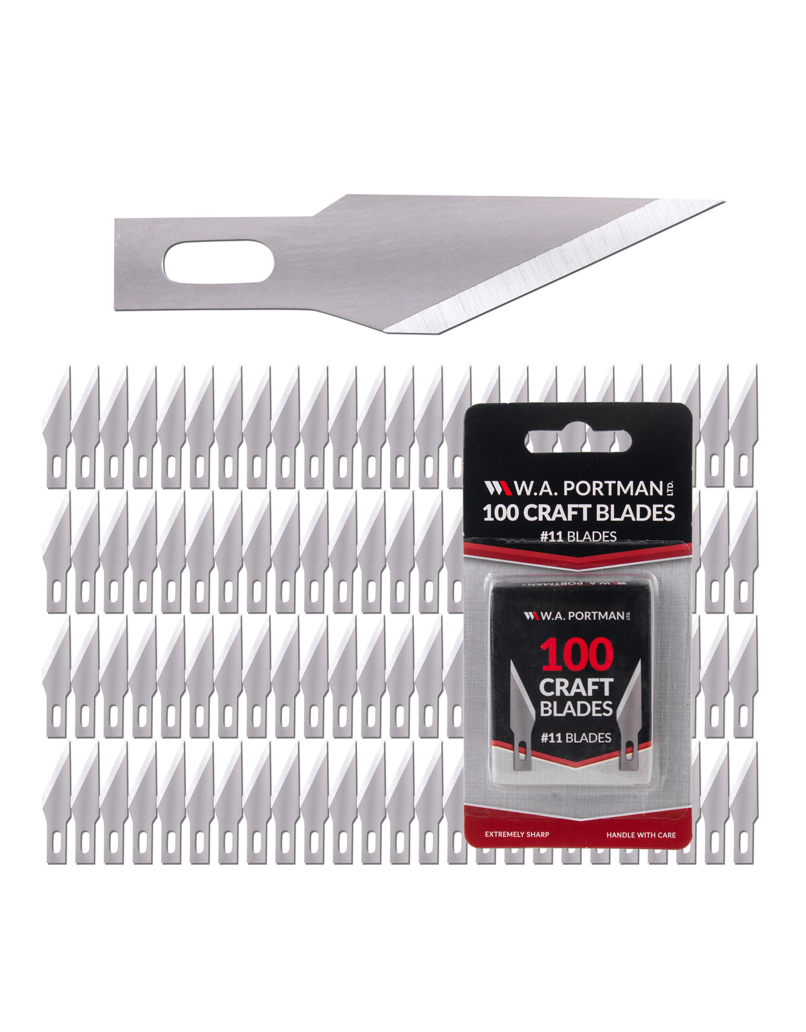W.A. Portman WA Portman #11 Hobby Knife Blades – 100pc High-Grade SK5 Carbon Steel, Ultra-Sharp Craft Blades for Precision Cutting