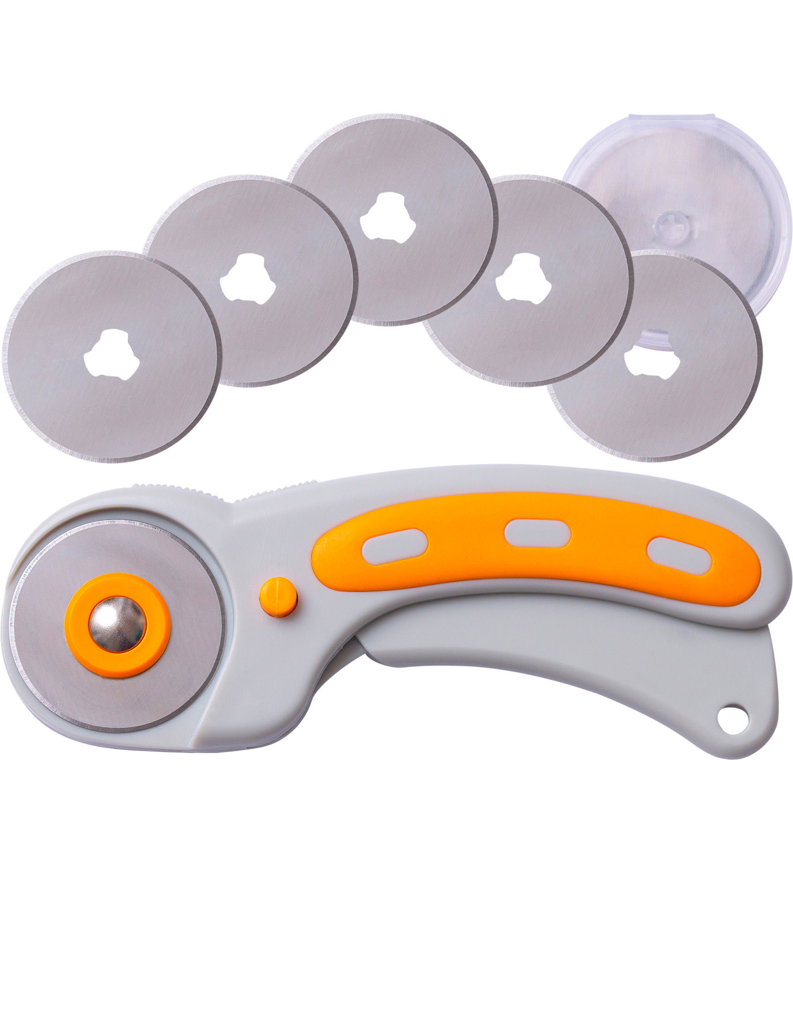 W.A. Portman WA Portman Fabric Cutter Wheel – 45mm Rotary Cutter for Fabric with Safety Lock & Comfort Grip Handle with 5 Extra Rotary Blades