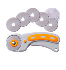 W.A. Portman WA Portman Fabric Cutter Wheel – 45mm Rotary Cutter for Fabric with Safety Lock & Comfort Grip Handle with 5 Extra Rotary Blades