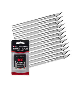 W.A. Portman WA Portman Hobby Knife Set - 12pc High-Grade Craft Knife Set with #11 100pc Extra Premium Steel Hobby Blades