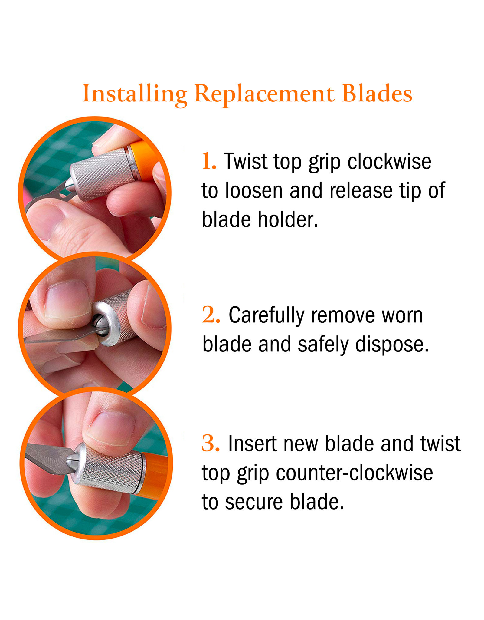 W.A. Portman WA Portman Finger Knife Set - Ergonomic Precision Craft Knife with 100 #11 Replacement Steel Precision Finger Blades