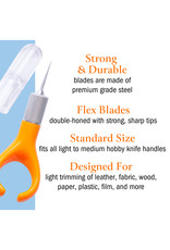 W.A. Portman WA Portman Finger Knife Set - Ergonomic Precision Craft Knife with 100 #11 Replacement Steel Precision Finger Blades