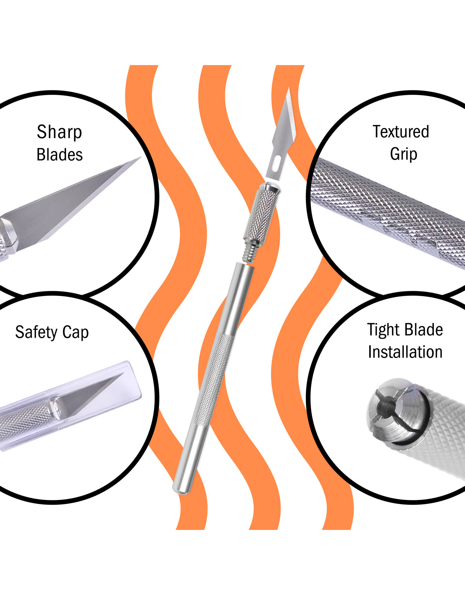W.A. Portman WA Portman Hobby Knife Set - 12pc High-Grade Craft Knife Set with #11 Premium Steel Hobby Blades