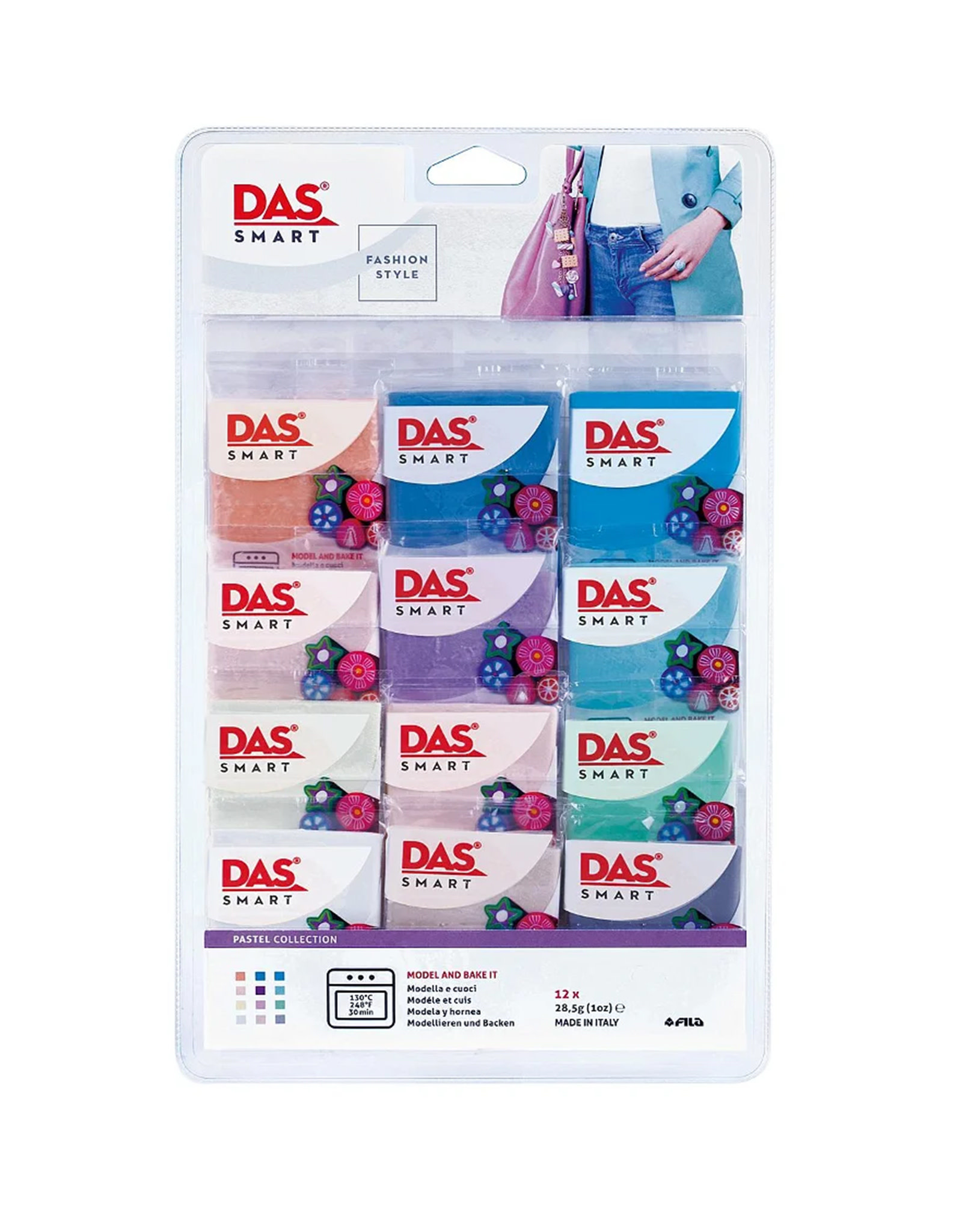 DAS Smart Polymer Clay (Set Of 12) - Pastel - 20445547