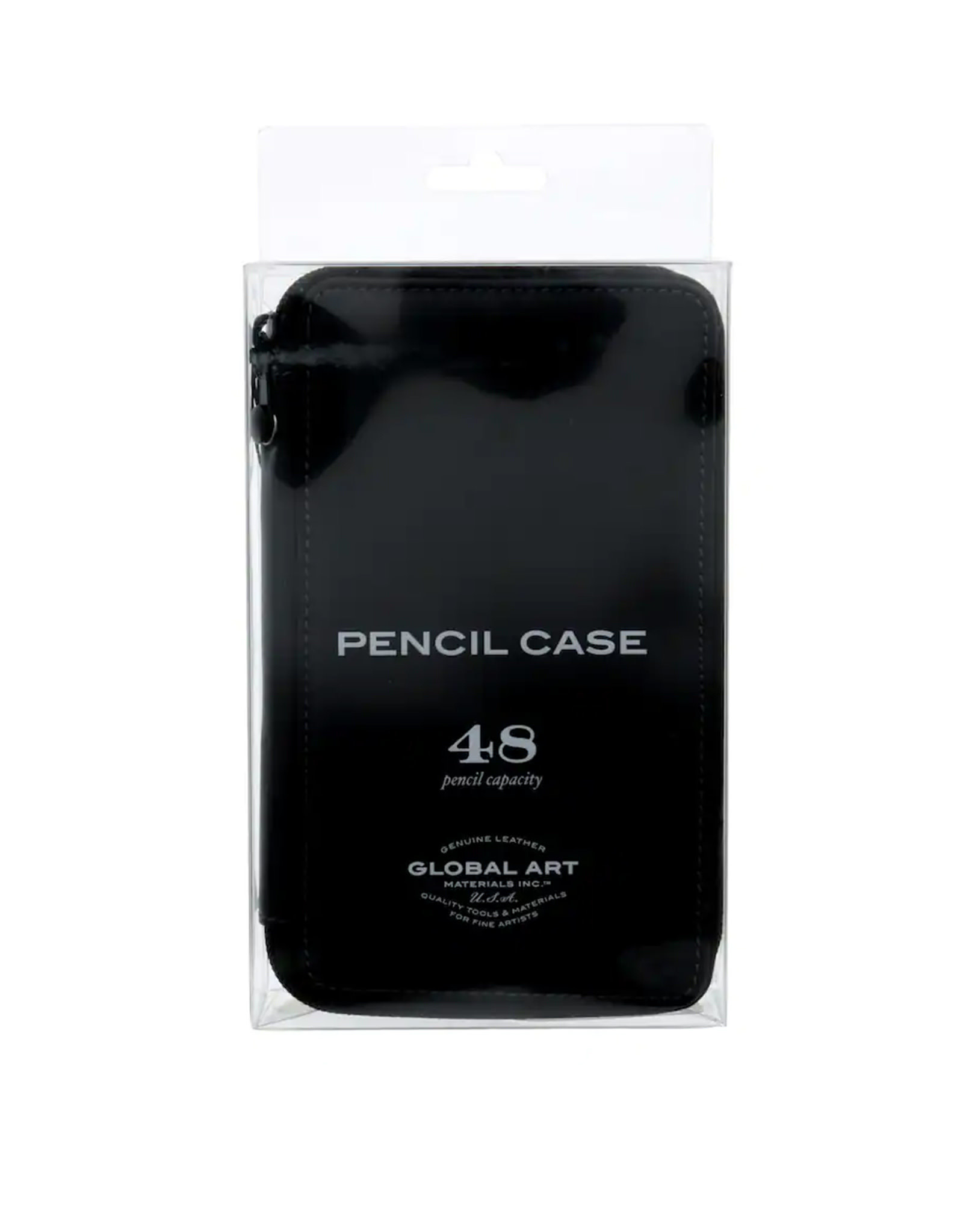 SPEEDBALL ART PRODUCTS Global Art Pencil Case, Genuine Leather, Black, 48 Pencils