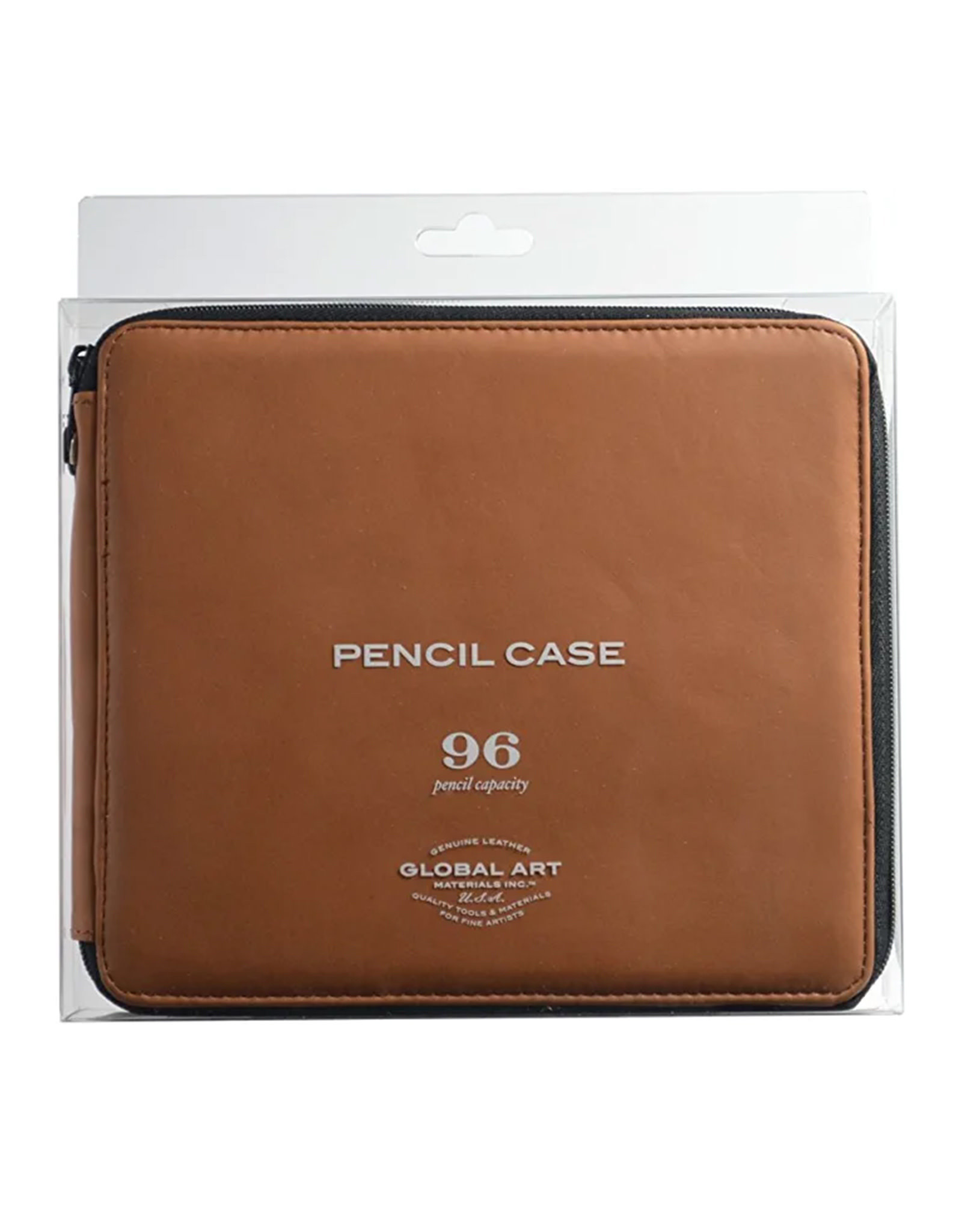 SPEEDBALL ART PRODUCTS Global Art Pencil Case, Genuine Leather, Brown, 96 Pencils