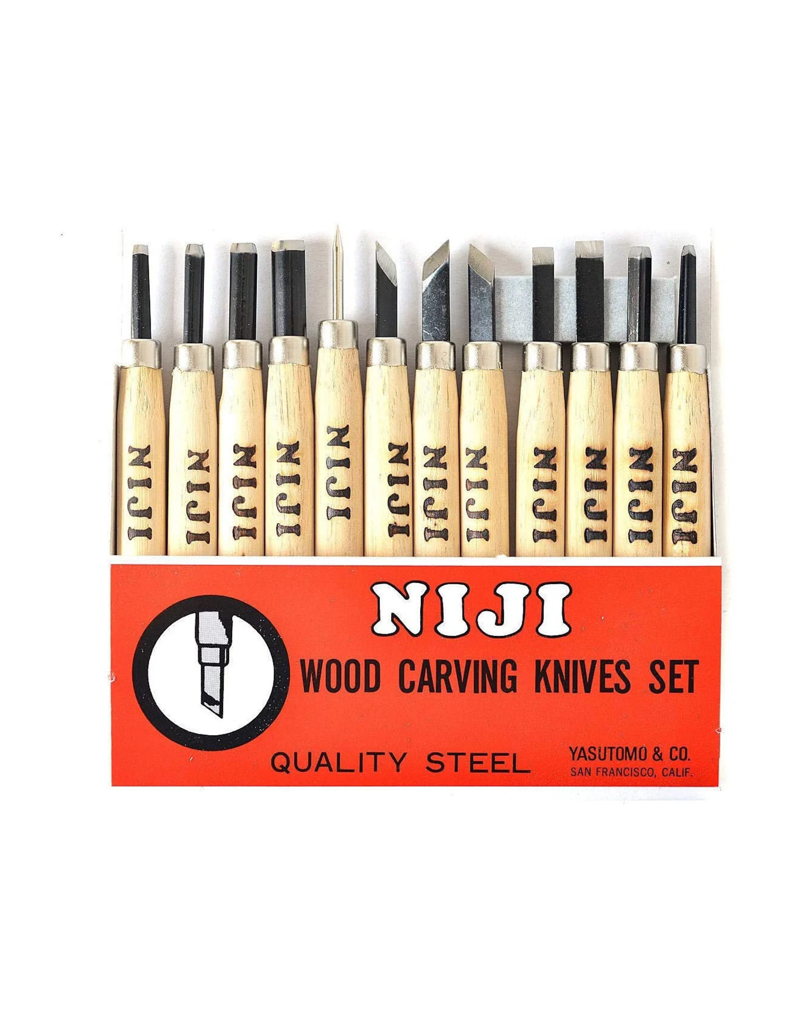 YASUTOMO Niji Wood and Linoleum Carving Set of 12