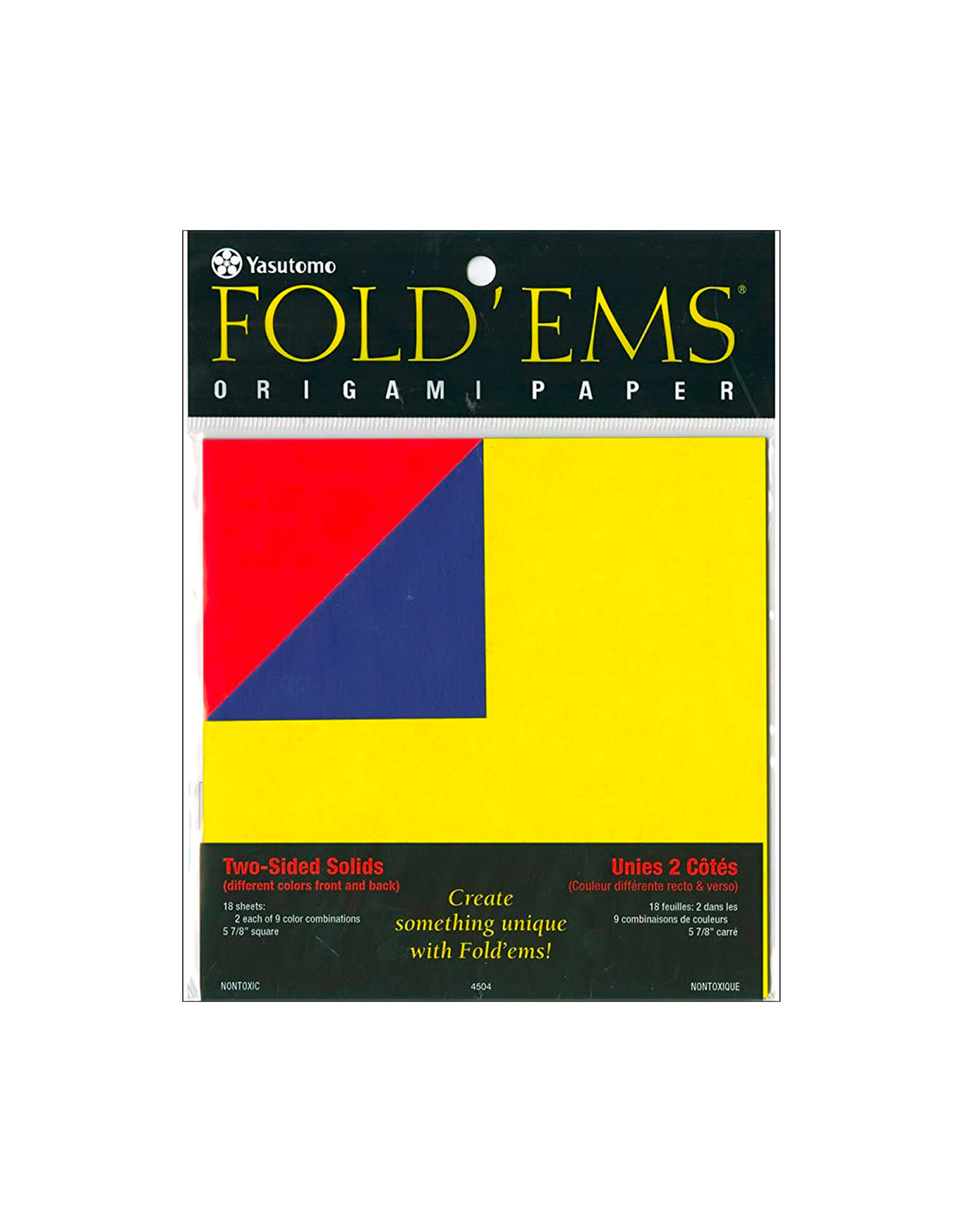 YASUTOMO Origami 2-Sided Solid Paper 18 Sheets  - Discontinued