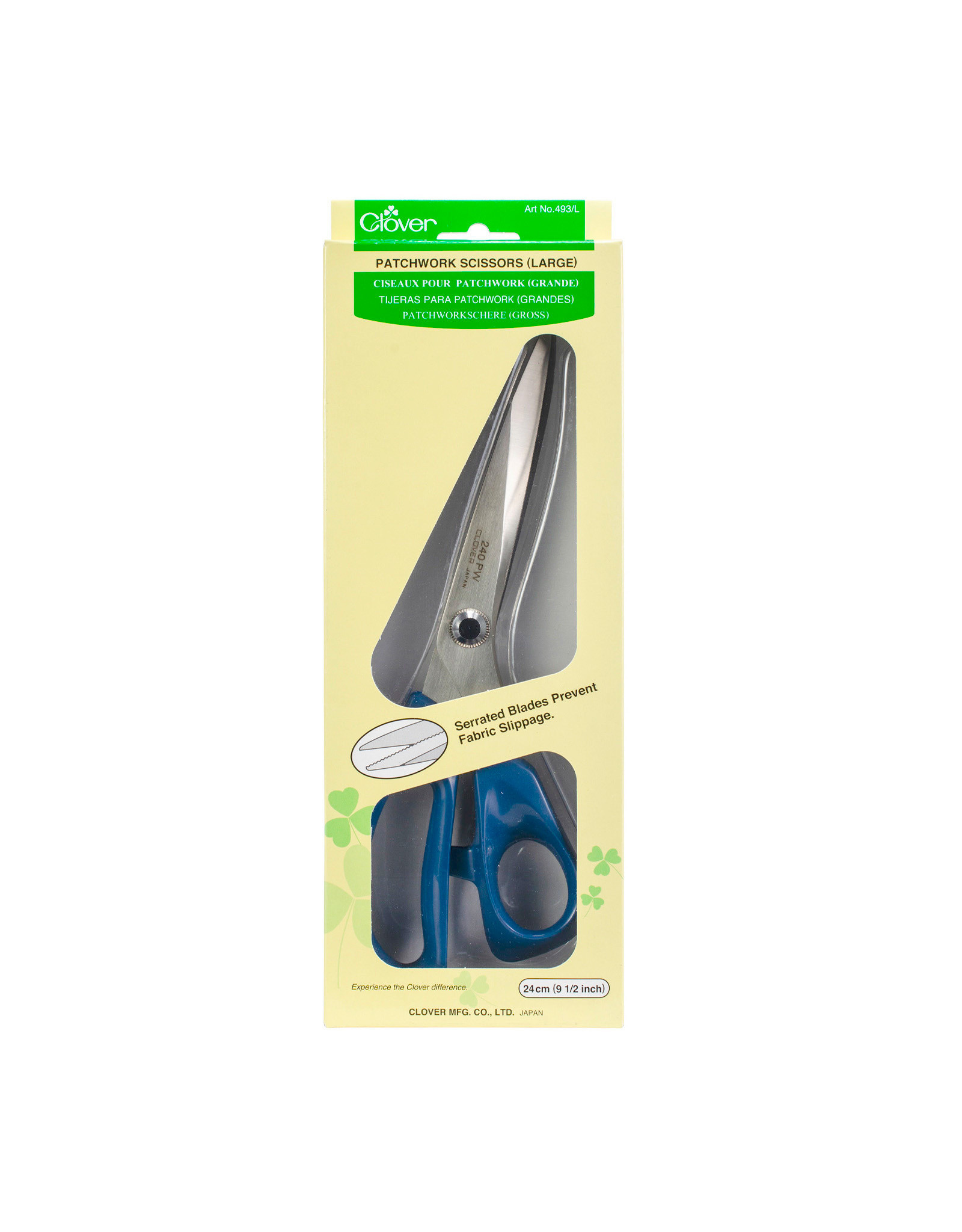 CLEARANCE Clover Patchwork Scissors L 9 1/2''