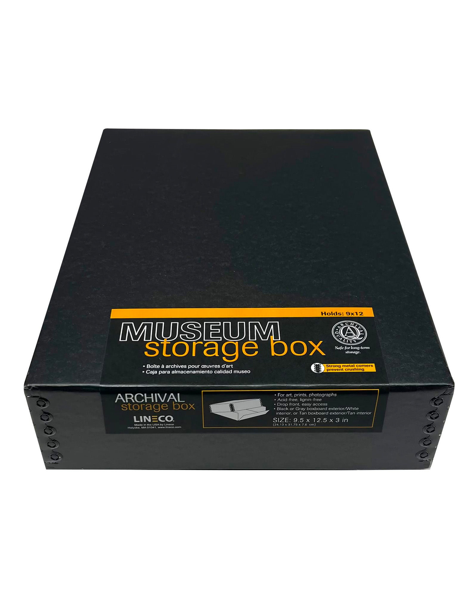 Lineco Lineco Museum Storage Box, Black, 9¾” x 12¾” x 3"