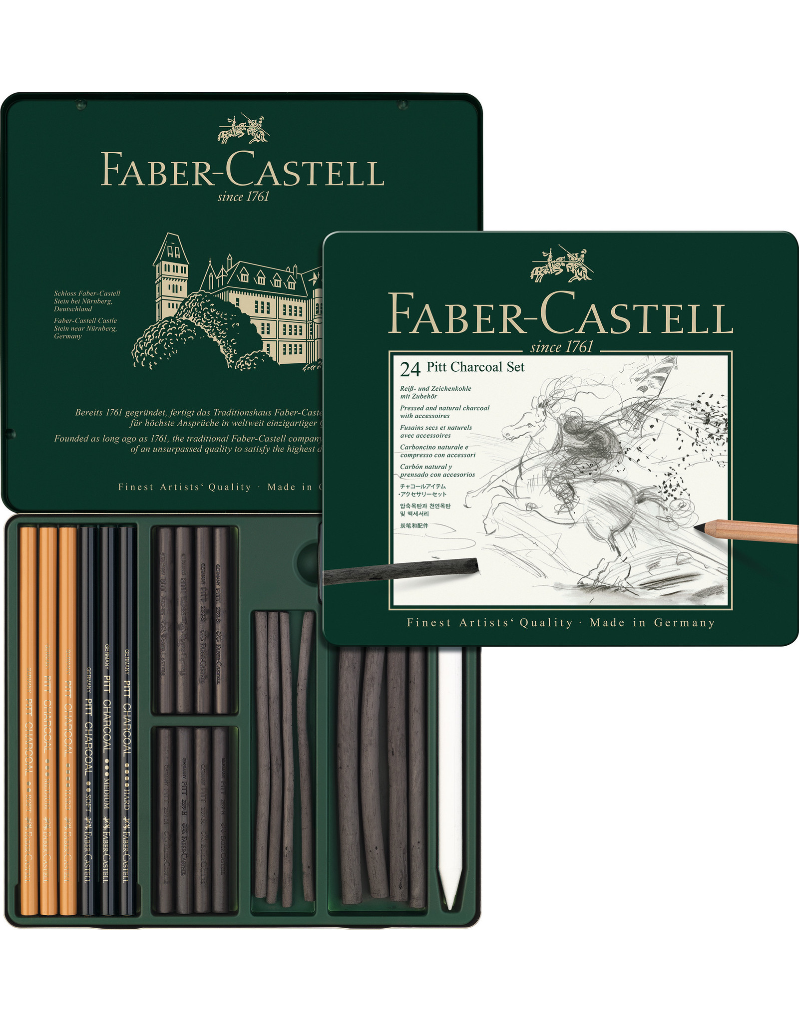 Faber-Castel Pitt® Charcoal Set of 24 - The Art Store/Commercial Art Supply