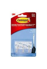CLEARANCE Command Wire Hooks, Small, Clear, 3-Hook