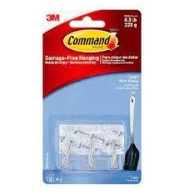 CLEARANCE Command Wire Hooks, Small, Clear, 3-Hook