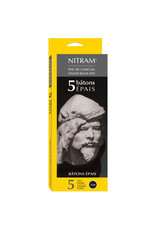 Nitram Nitram Beaux Arts Fusains Extra Soft 12mm Charcoal Sticks Set of 5