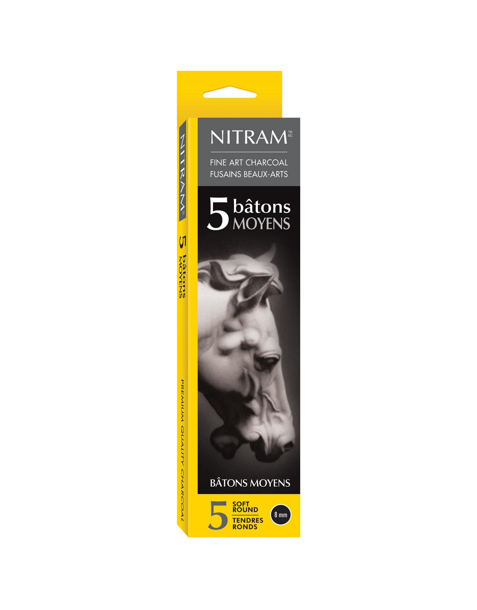 Nitram Nitram Beaux Arts Fusains Extra Soft 8mm Charcoal Sticks Set of 5