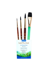 W.A. Portman Princeton Neptune 4750 Series – 4pc Watercolor Brush Set – Watercolor Brushes Professional Soft Synthetic Squirrel Hair for Watercolor Painting W.A. Portman Princeton Neptune 4750 Series – 4pc Watercolor Brush Set – Watercolor Brushes Professional Soft Synthetic Squirrel Hair for Watercolor Painting