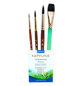 W.A. Portman Princeton Neptune 4750 Series - 4-Piece Watercolor Brush Set - Soft Synthetic Squirrel Watercolor Brushes Professional