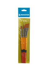 Princeton Princeton Snap! 3-Piece Set with 1 Filbert Brush, 1 Round Brush and 1 Angle Shader Brush