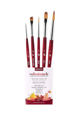 W.A. Portman Princeton Velvetouch Series 3950 – 5pc Professional Paint Brushes for Acrylic Painting – Watercolor, Oil & Acrylic Paint Brushes Set