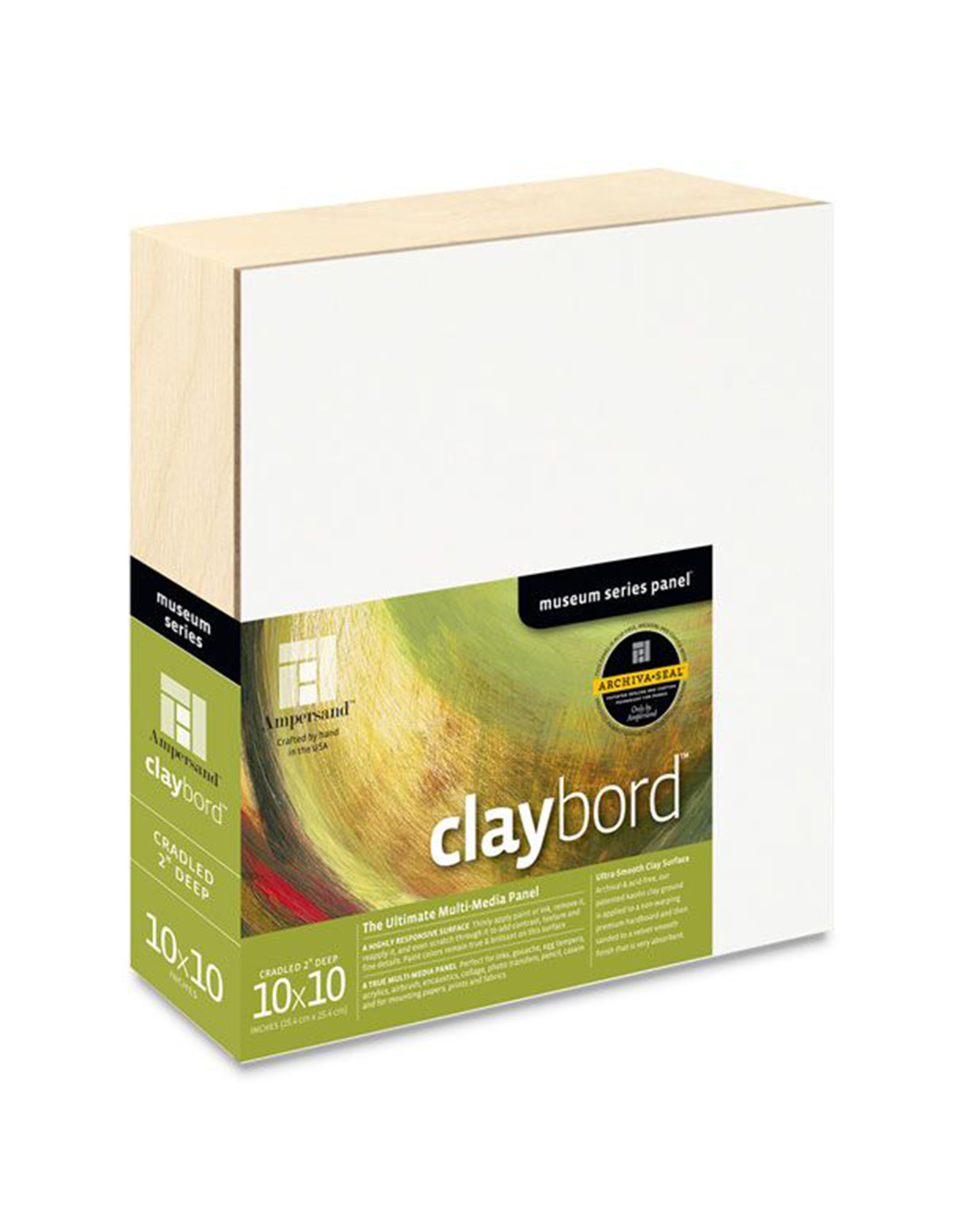 Ampersand Claybord 2'' Cradled 10" x 10"