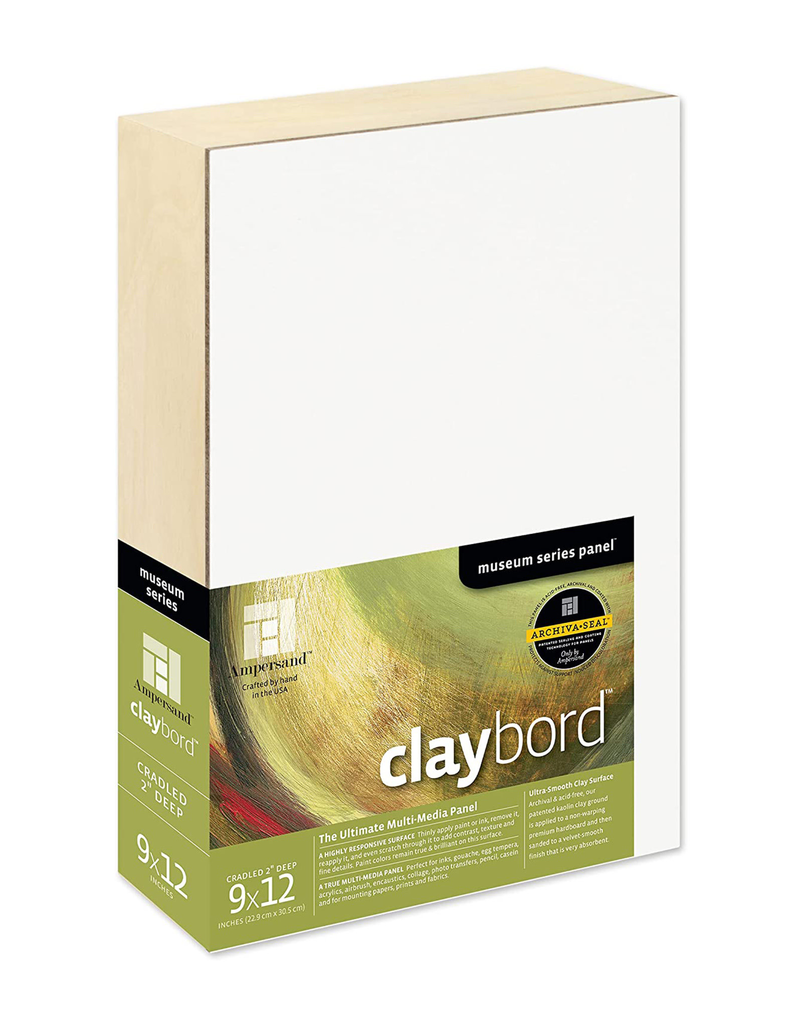 Ampersand Claybord 2'' Cradled 9" x 12"