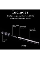 W.A. Portman WA Portman Hobby Knife Set - 1pc High-Grade Craft Knife Set with #11 10pc Extra Premium Steel Hobby Blades W.A. Portman WA Portman Hobby Knife Set - 1pc High-Grade Craft Knife Set with #11 10pc Extra Premium Steel Hobby Blades