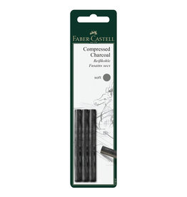 FABER-CASTELL Faber-Castel Pitt Compressed Charcoal Sticks Set of 3 – Soft