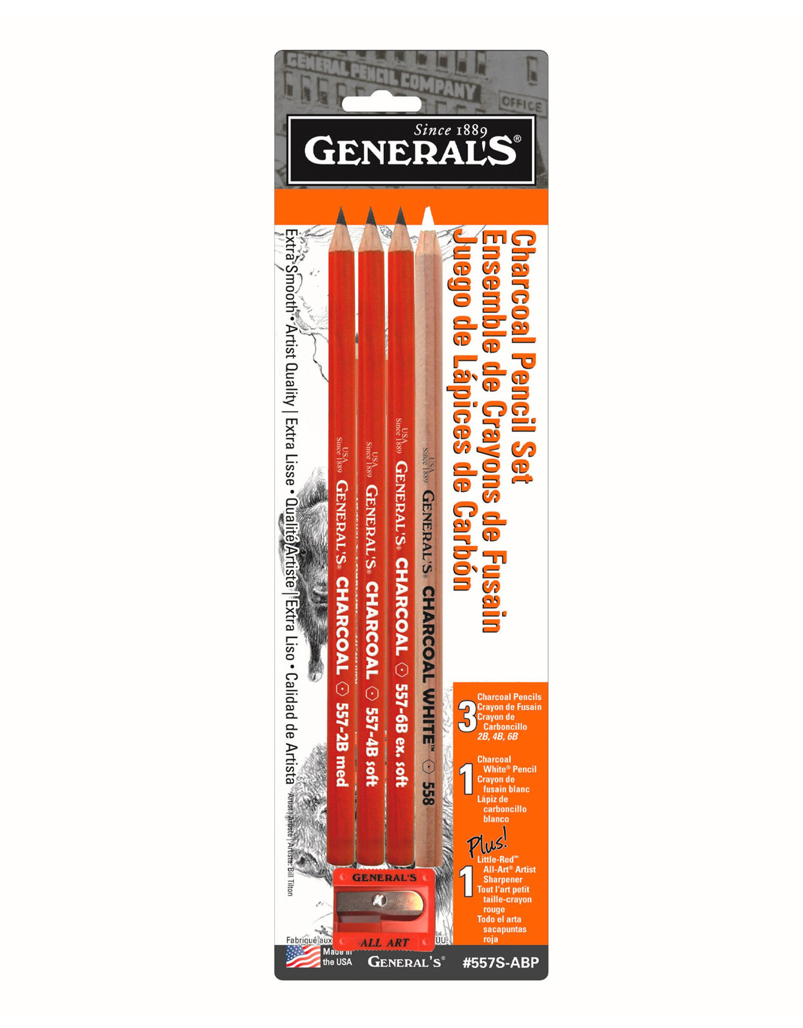 General Pencil General’s Charcoal Pencil 5-Piece Set