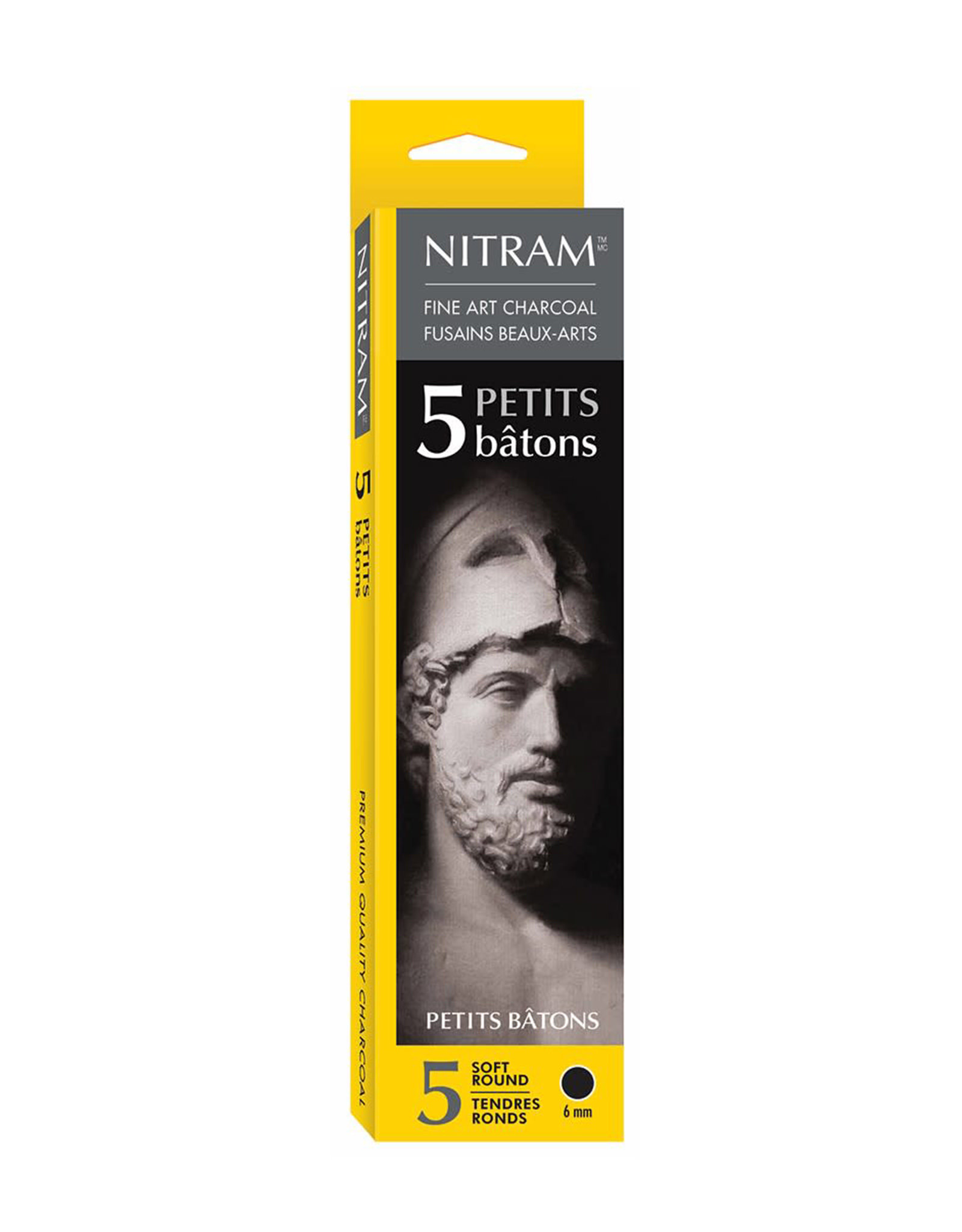 Nitram Nitram Beaux Arts Fusains Extra Soft 6mm Charcoal Sticks Set of 5