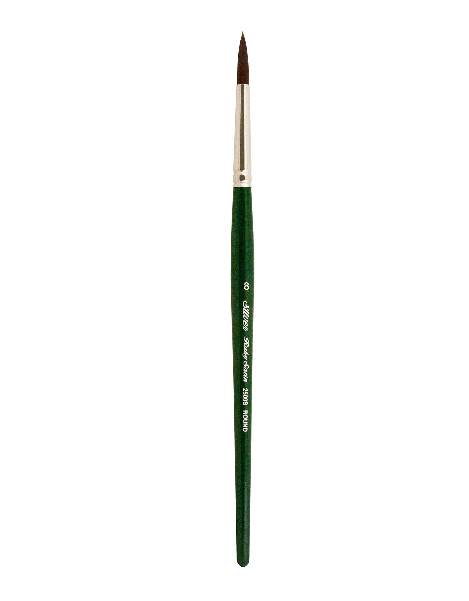Silver Brush Ruby Satin Round # 8