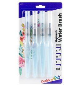 Pentel Pentel Arts Aquash Water Brush Assorted Tips 4-Pk