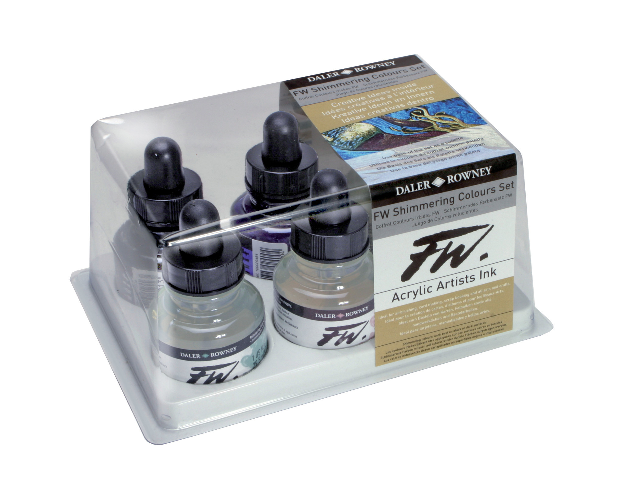 Daler-Rowney FW Acrylic Ink, Shimmering Colors Set of 6 - The Art  Store/Commercial Art Supply