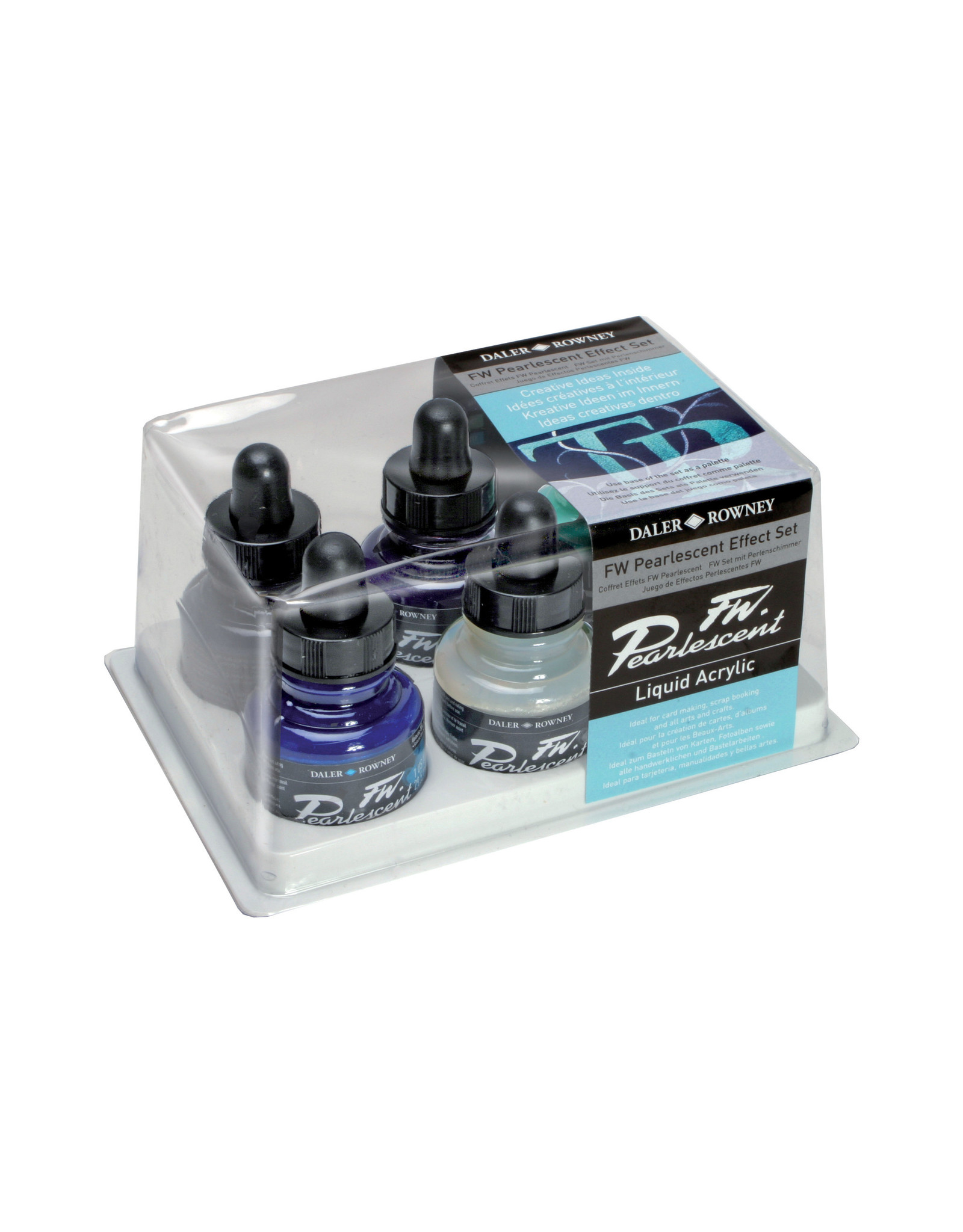 Daler - Rowney FW Acrylic Ink, Pearlescent Effect Set of 6 - The Art  Store/Commercial Art Supply