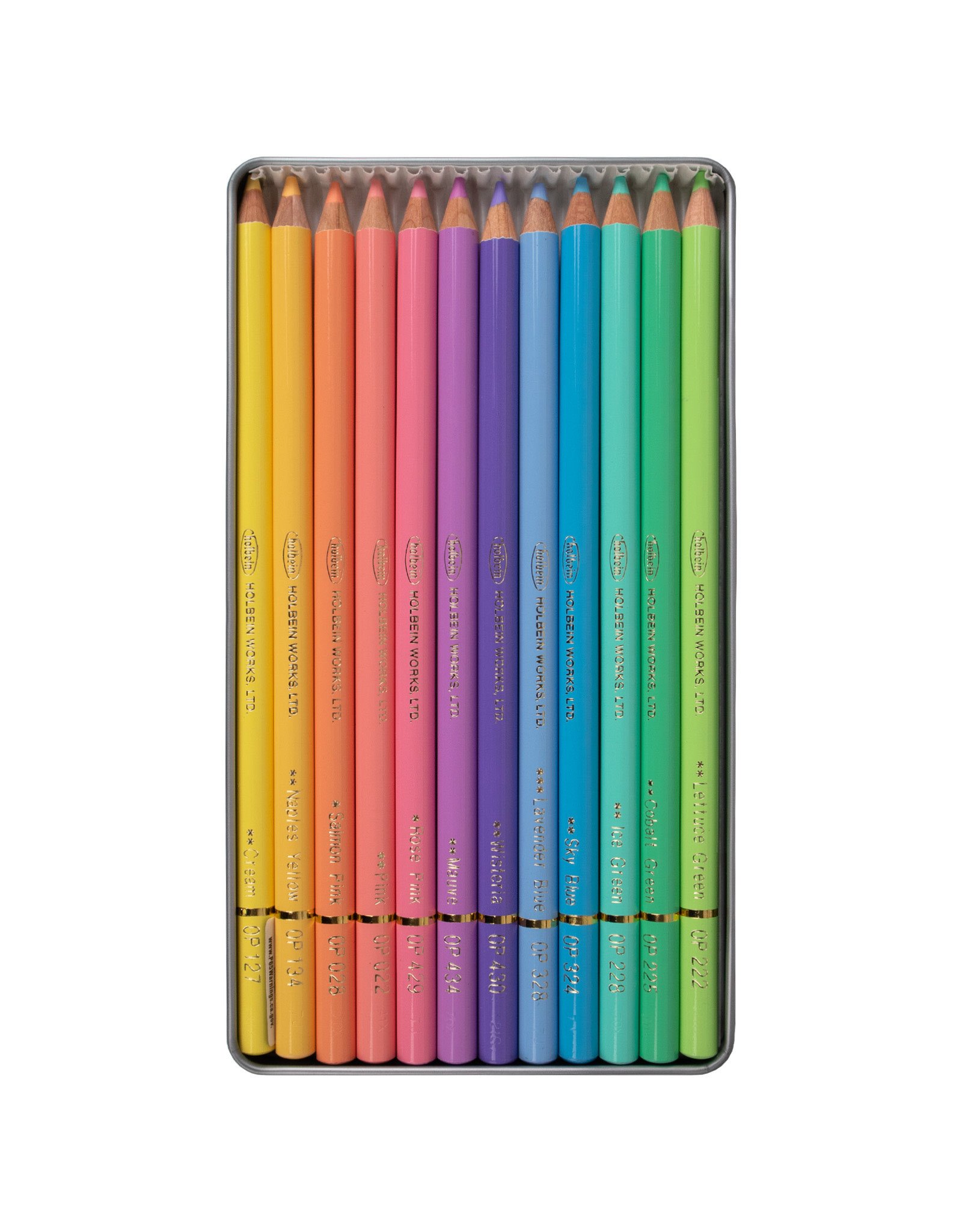 Holbein Artists' Colored Pencil Set of 12 - Pastel Colors