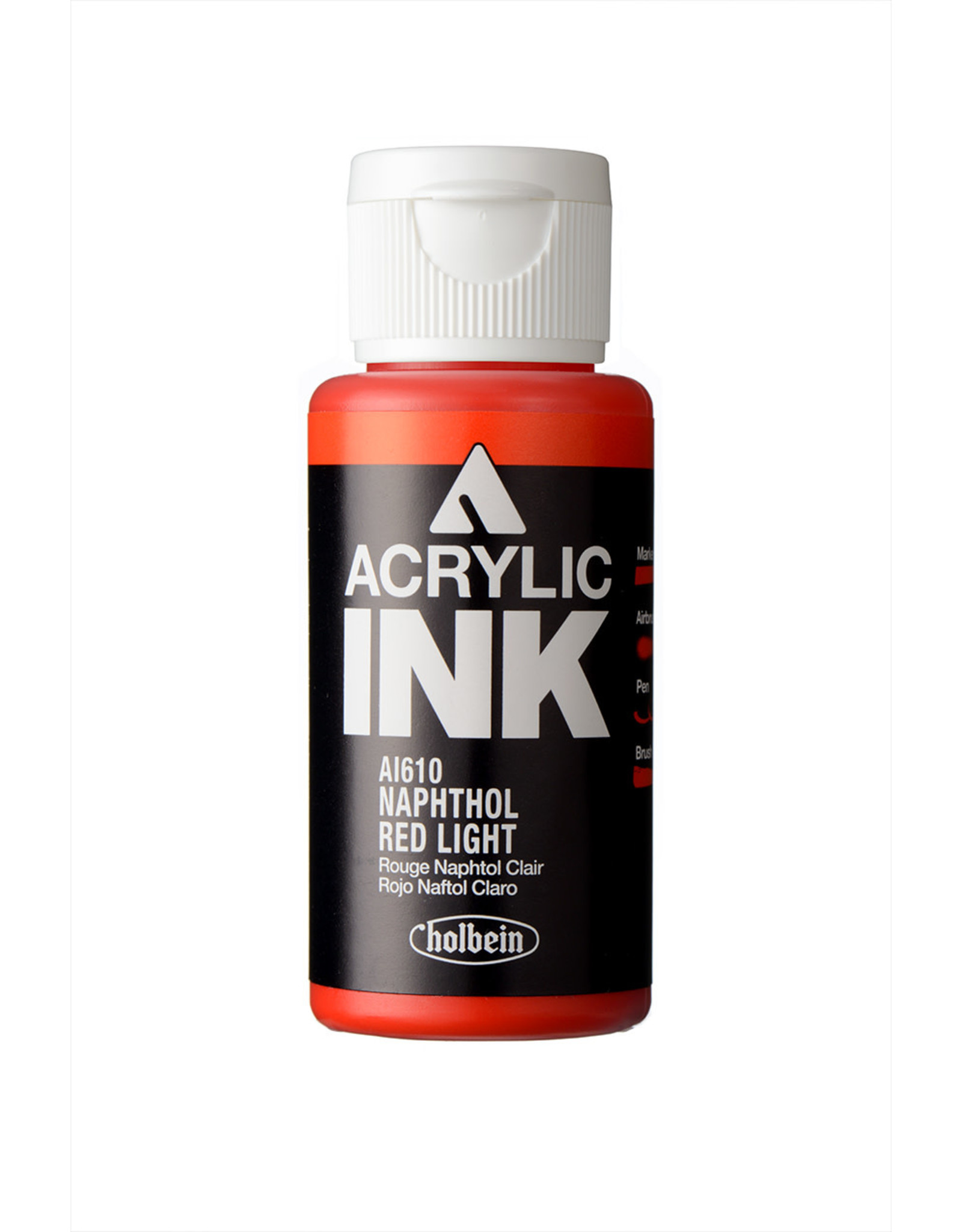 CLEARANCE Holbein Acrylic Ink, Napthol Red Light, 30ml