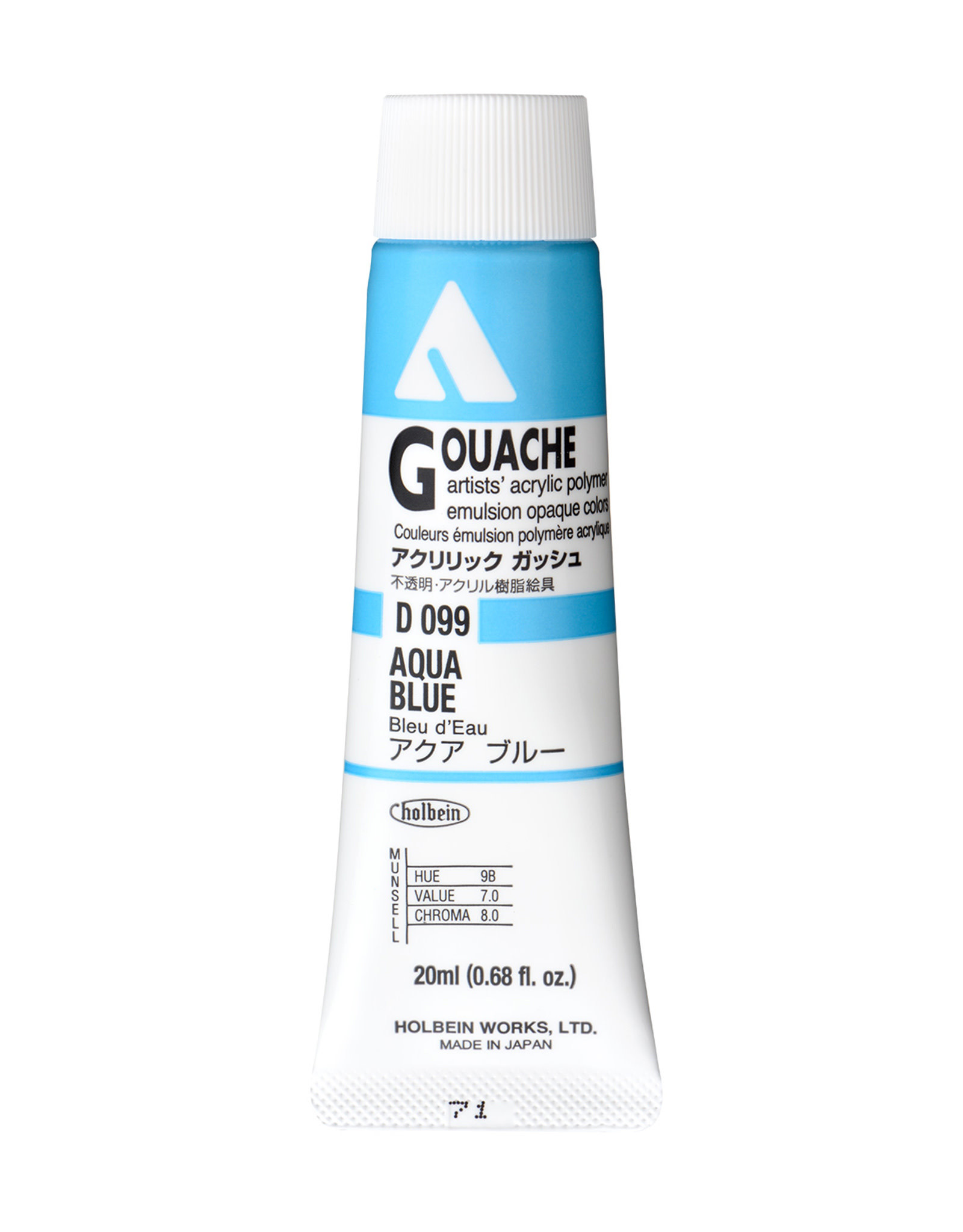 HOLBEIN Holbein Acryla Gouache, Aqua Blue 20ml