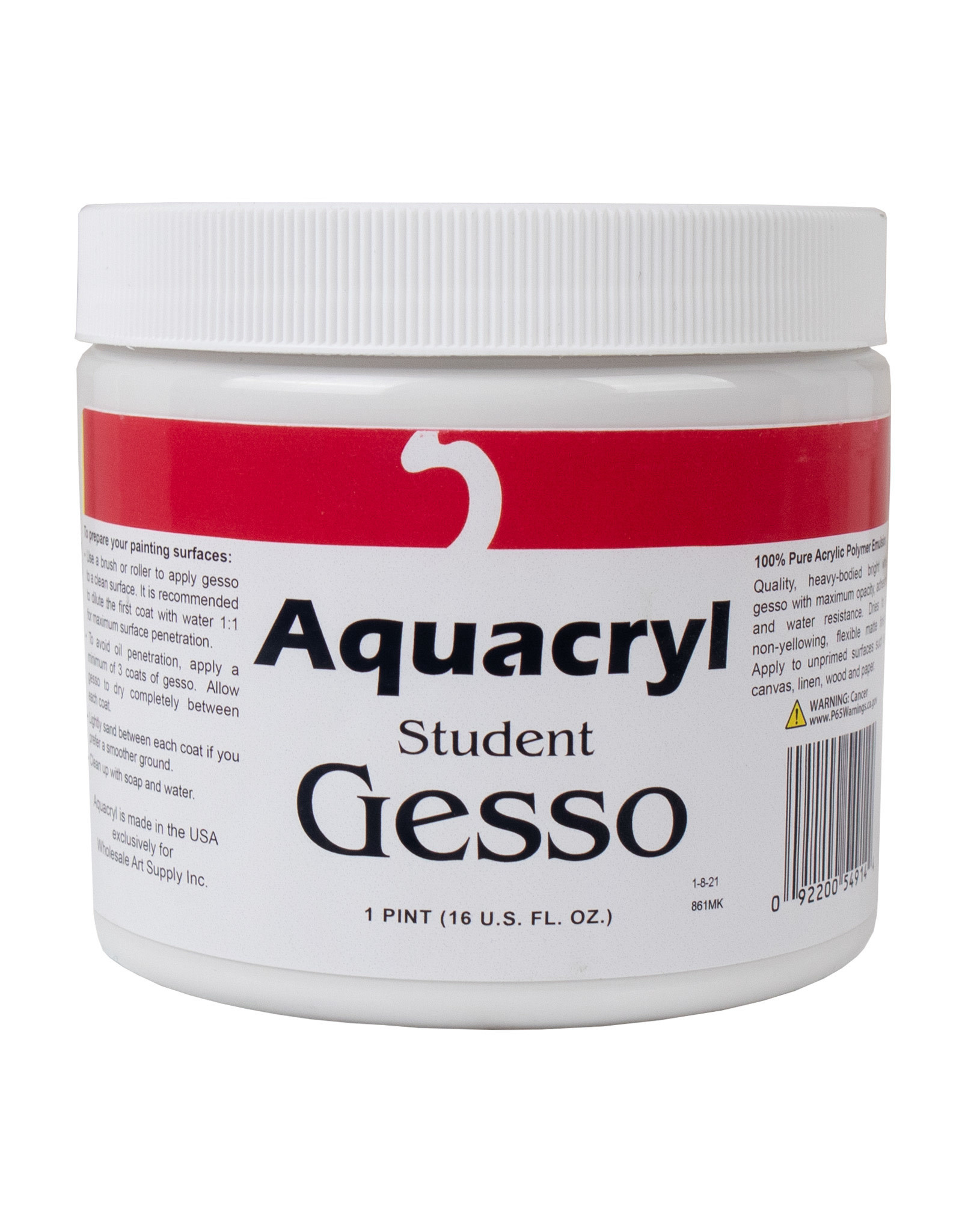 Aquacryl Aquacryl Gesso, White 16.9oz