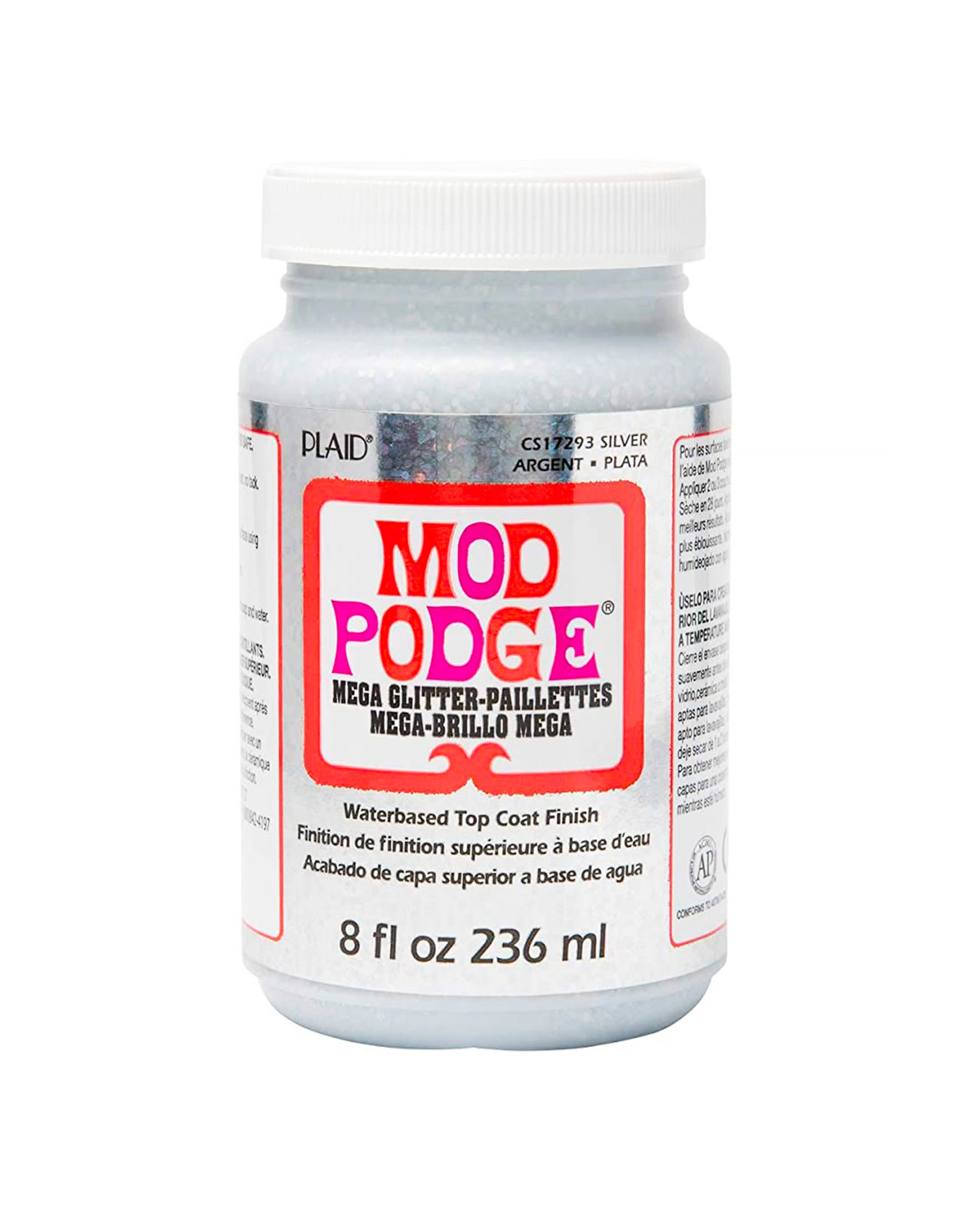 CLEARANCE Mod Podge Mega Glitter Silver, 8oz