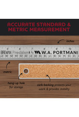 W.A. Portman WA Portman 12" Stainless Cork Back Ruler 1pk