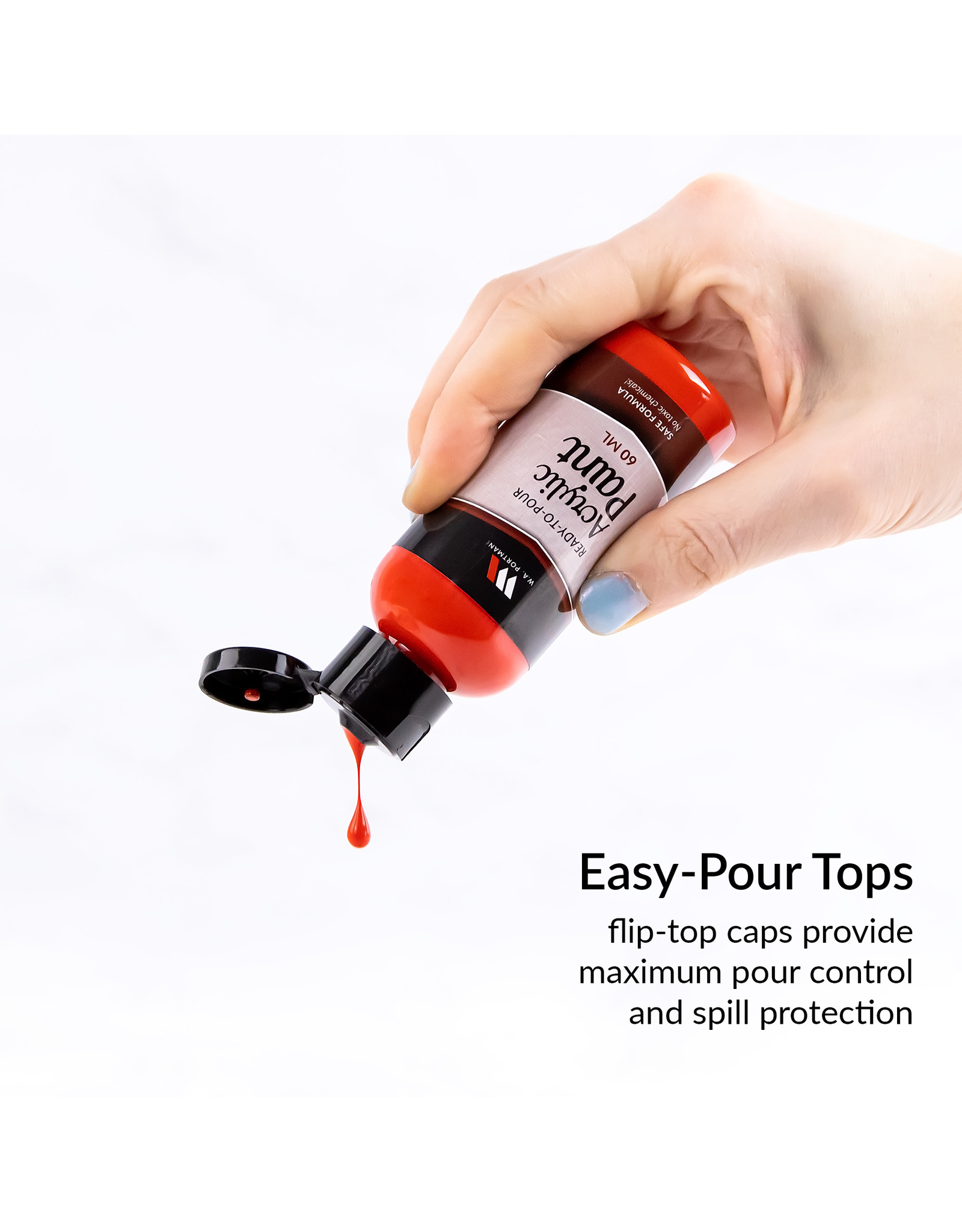 W.A. Portman WA Portman 2oz/60ml 12-Pc Ready To Pour Acrylic Pouring Paint Supplies for Canvas Painting