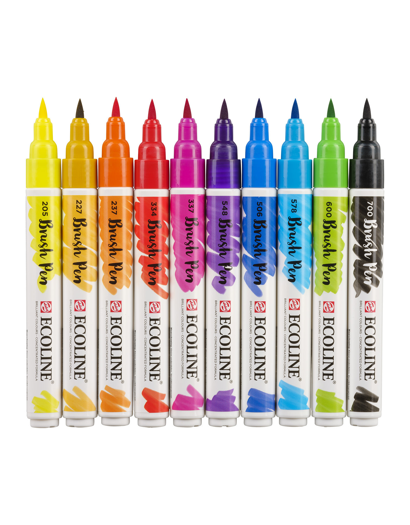 Royal Talens Ecoline Watercolour Brush Pen, Basic Set of 10