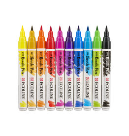 Royal Talens Ecoline Watercolour Brush Pen, Basic Set of 10