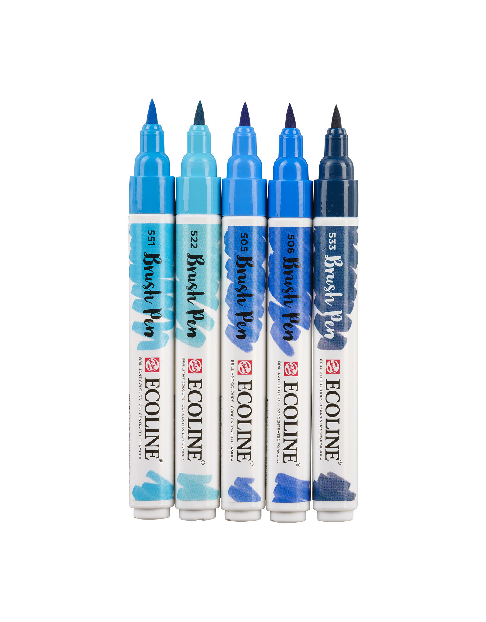 rivaal Specialiteit Nu al Ecoline Watercolour Brushpen, Blue Set of 5 - The Art Store/Commercial Art  Supply
