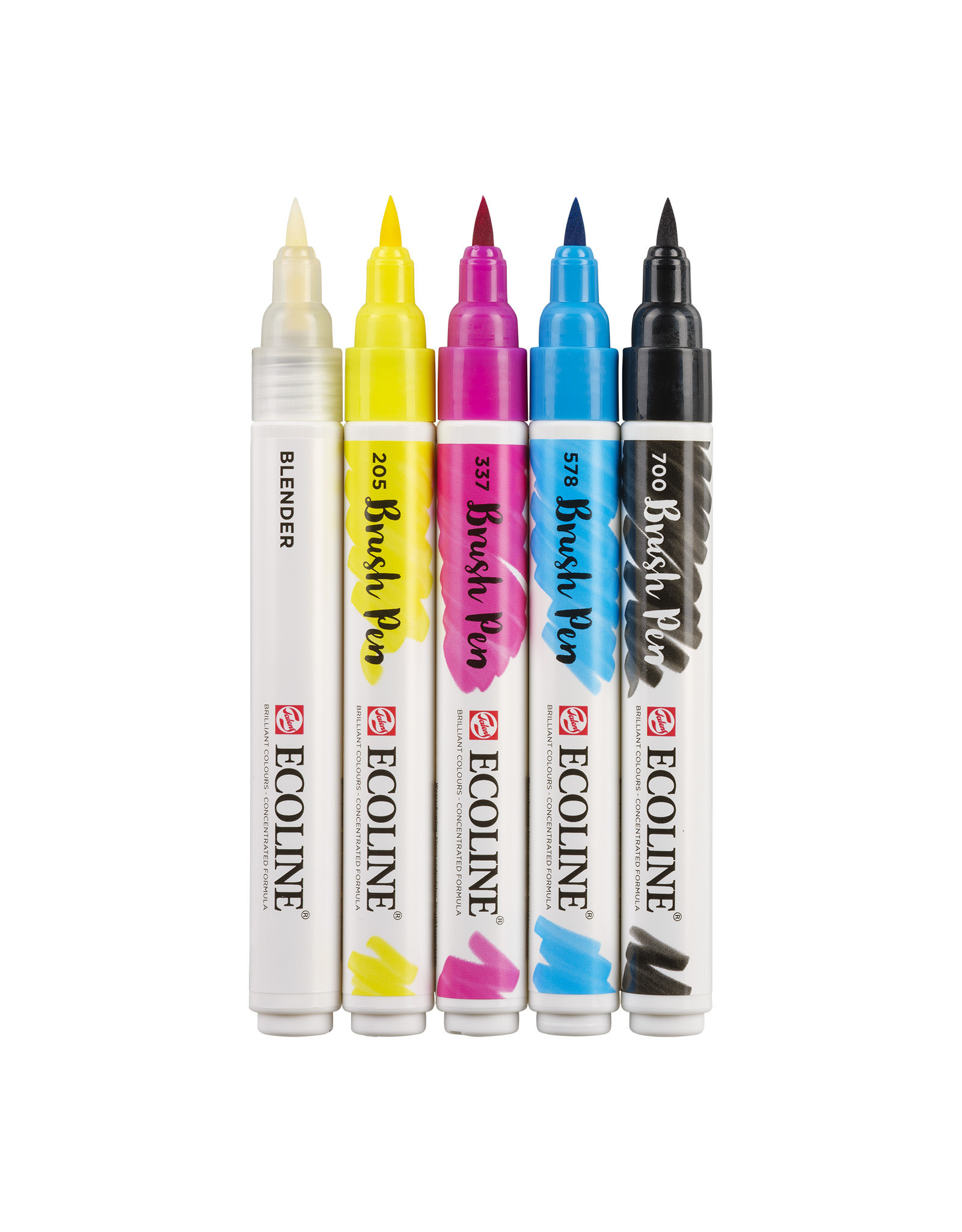 Royal Talens Ecoline Watercolour Brushpen, Primary Set of 5