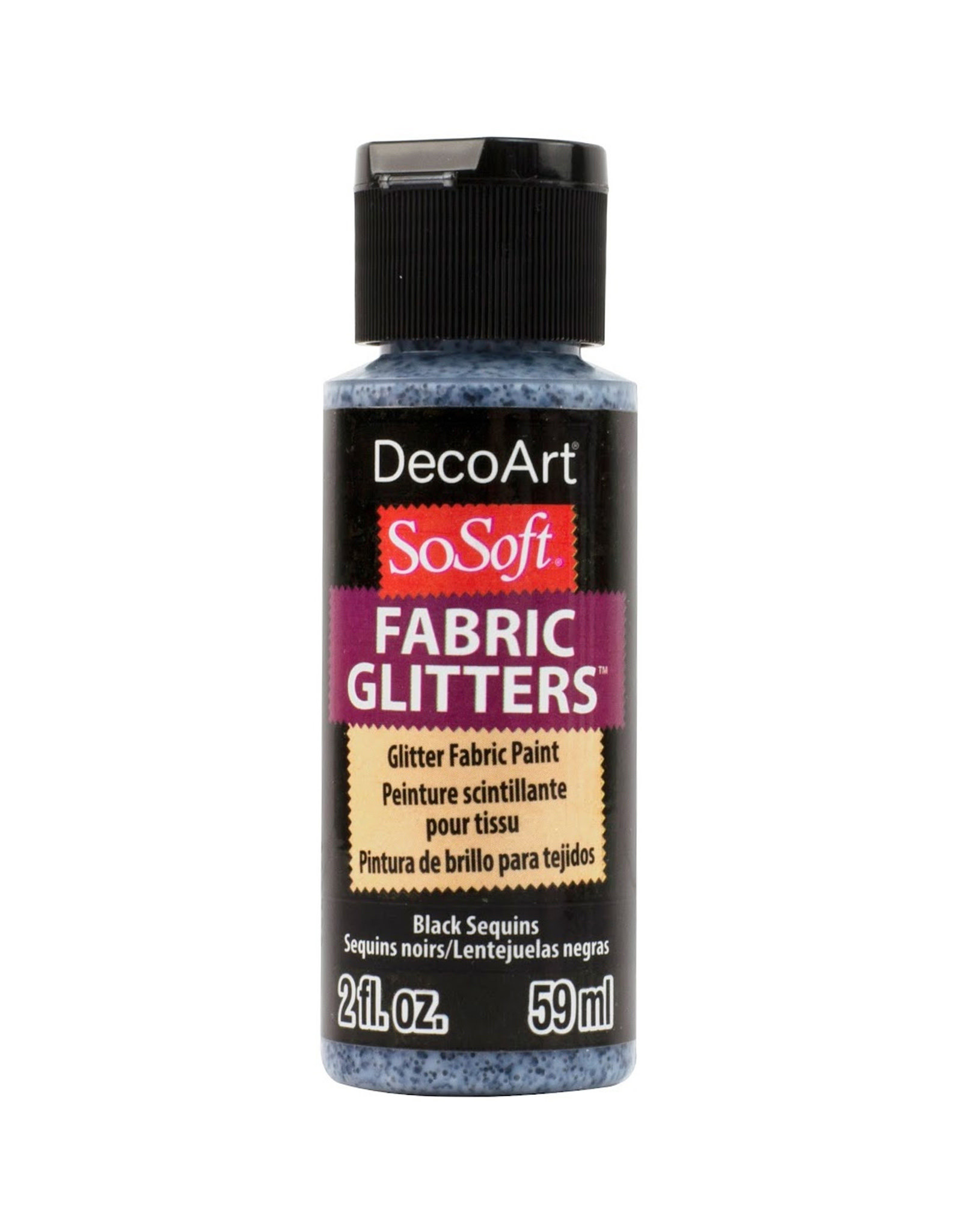 DecoArt DecoArt SoSoft Fabric Glitters, Black Sequins 2oz