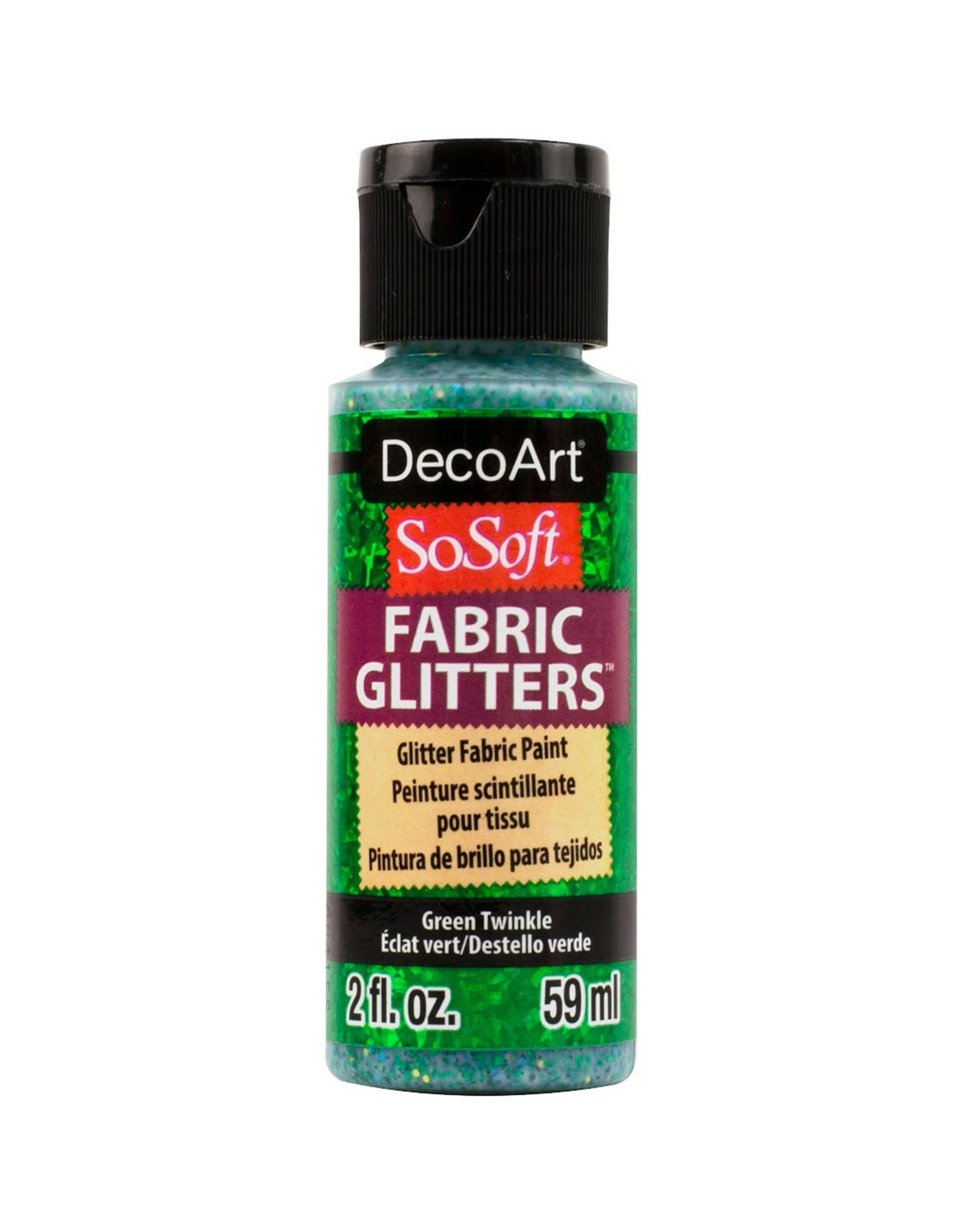DecoArt DecoArt SoSoft Fabric Glitters, Green Twinkle 2oz