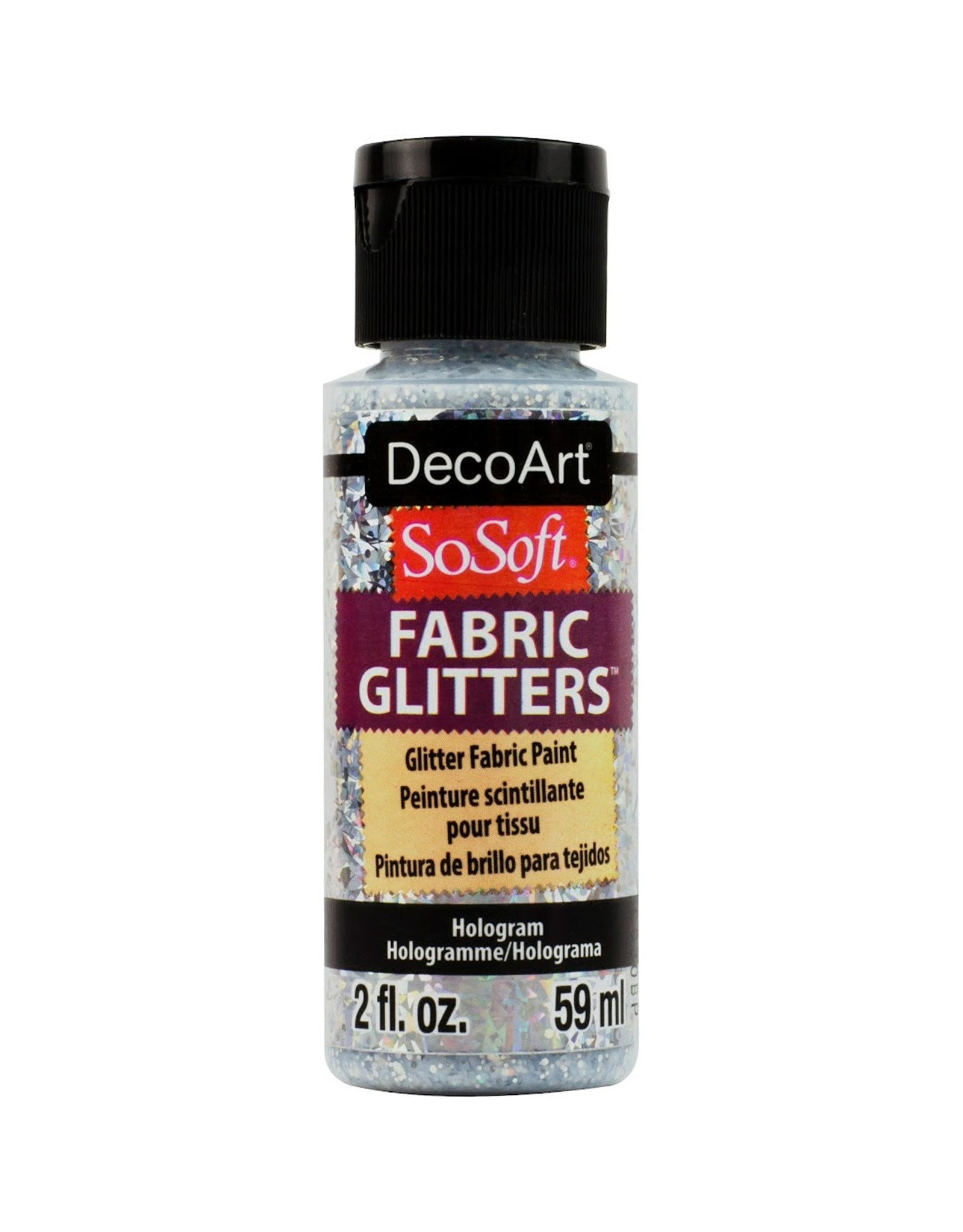2 oz. Hologram Glitter SoSoft Fabric Paint @ Raw Materials Art Supplies